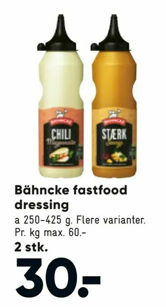 Bilka Bähncke fastfood dressing tilbud