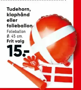 Bilka Tudehorn, klaphånd eller folieballon tilbud