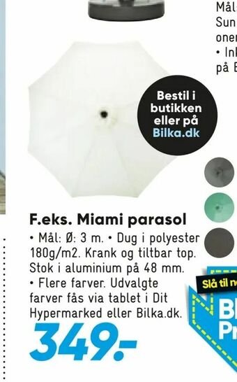 Bilka Miami parasol tilbud