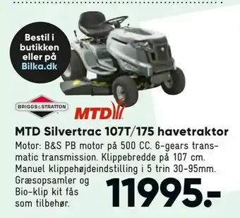 Bilka MTD Silvertrac 107T/175 havetraktor tilbud