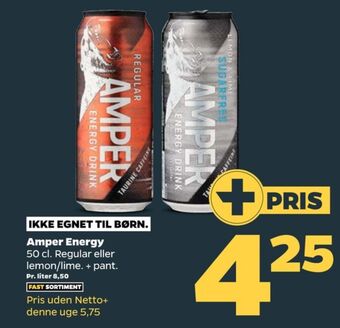 Netto Amper energy drink energidrik tilbud