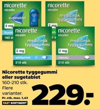 Netto Nicorette sugetabletter tilbud