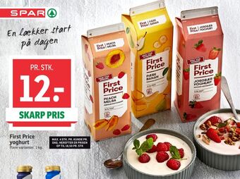 SPAR First price yoghurt jordbær tilbud
