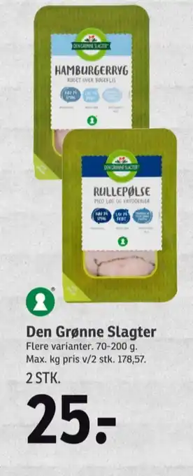 SPAR Den grønne slagter rullepølse tilbud