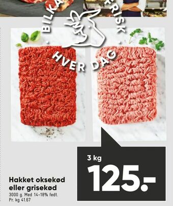 Bilka Hakket oksekød eller grisekød tilbud