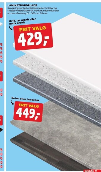jem & fix Laminatbordplade tilbud