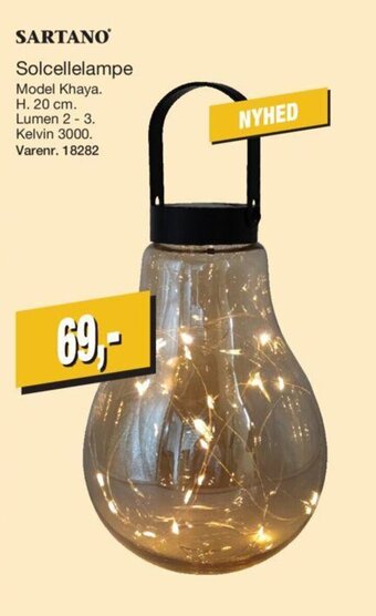 Harald Nyborg SARTANO solcellelampe tilbud