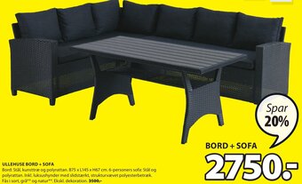 JYSK Ullehuse Bord + Sofa tilbud