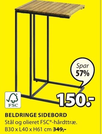 JYSK Beldringe Sidebord tilbud