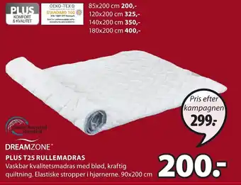 JYSK Dreamzone Plus T25 Rullemadras tilbud