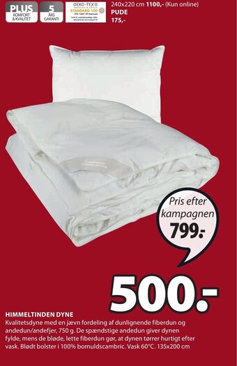 JYSK Himmeltinden Dyne tilbud