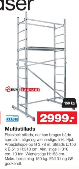 Bauhaus Krause stillads tilbud