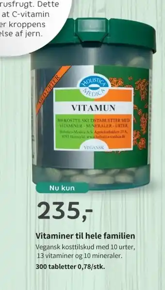 Helsam Vitaminer til hele familien tilbud