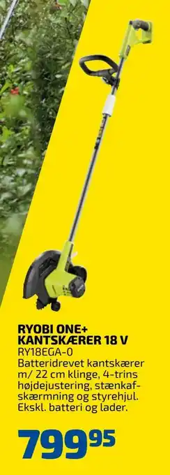 Davidsen Ryobi one+ kantskærer 18 v tilbud