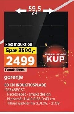 Power 60 cm induktionsplade tilbud