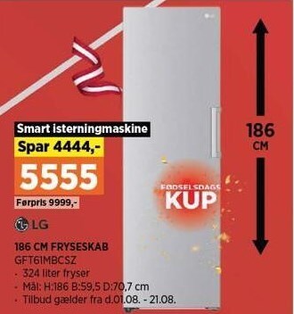 Power 186 cm fryseskab tilbud