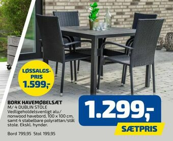 Davidsen Bork havemøbelsæt tilbud