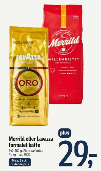 Føtex Merrild eller Lavazza formalet kaffe tilbud