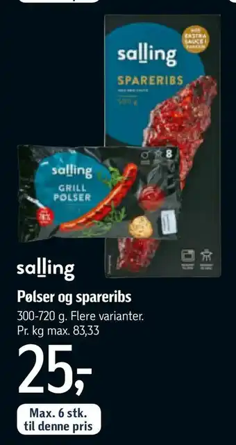 Føtex Pølser og spareribs tilbud