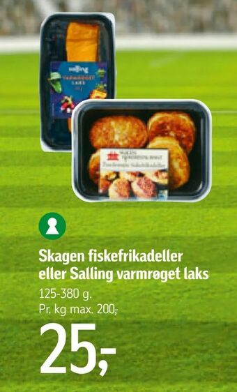 Føtex Skagen fiskefrikadeller eller Salling varmrøget laks tilbud