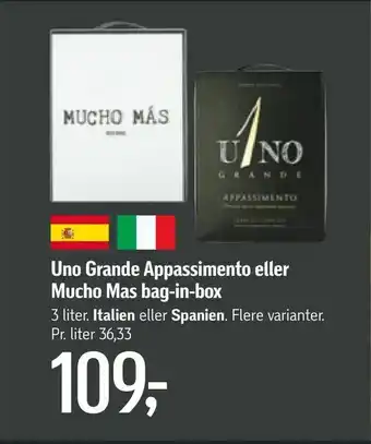 Føtex Uno Grande Appassimento eller Mucho Mas bag-in-box tilbud