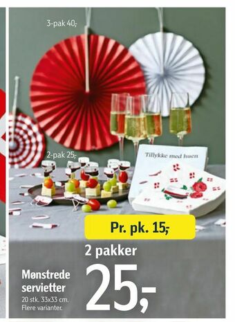 Føtex Mønstrede servietter tilbud