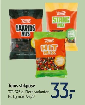 Føtex Toms slikpose tilbud