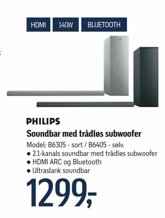 Føtex Soundbar med trådløs subwoofer tilbud