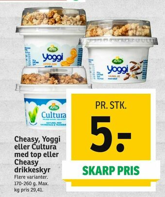 SPAR Cheasy, Yoggi eller Cultura med top eller Cheasy drikkeskyr tilbud