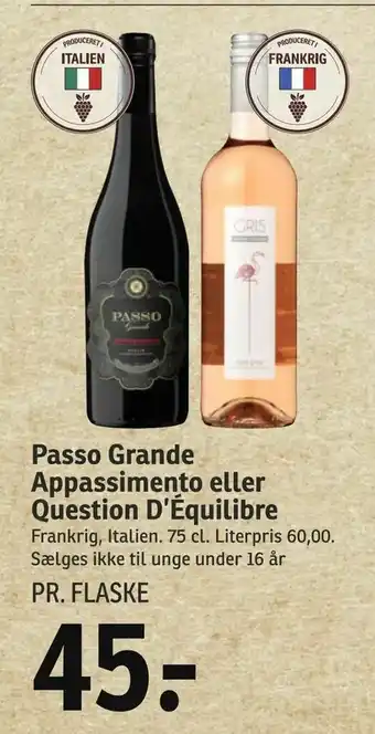 SPAR Passo Grande Appassimento eller Question D'Équilibre tilbud