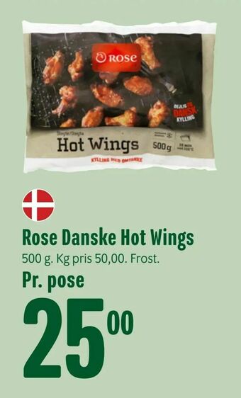 Min Købmand Rose Danske Hot Wings tilbud