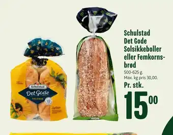 Min Købmand Schulstad Det Gode Solsikkeboller eller Femkorns brød tilbud