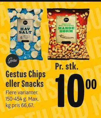 Min Købmand Gestus Chips eller Snacks tilbud