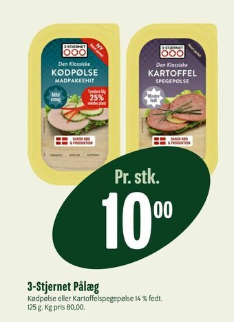 Min Købmand 3-Stjernet Pålæg tilbud