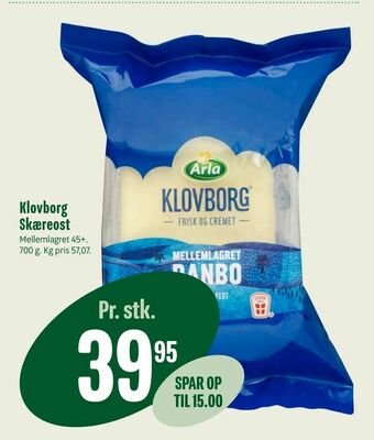 Min Købmand Klovborg Skæreost tilbud