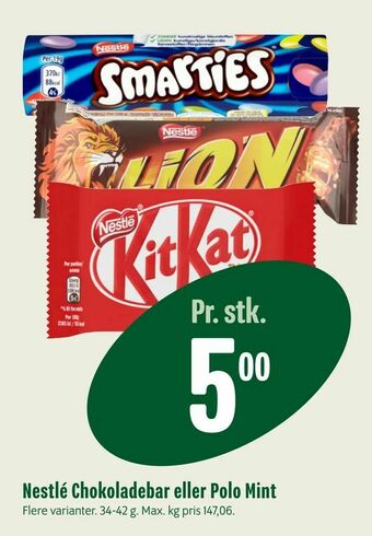 Nestlé Chokoladebar eller Polo Mint