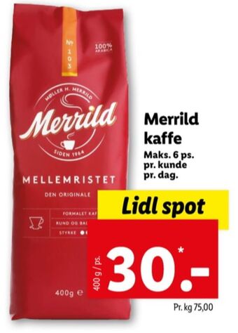 Lidl Mellemristet kaffe formalet tilbud