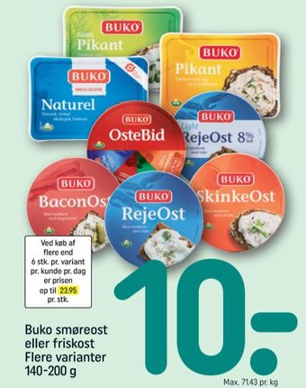 REMA 1000 Buko smelte smøreost rejeost tilbud