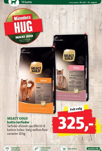 Maxi Zoo Select gold katte tørfoder tilbud