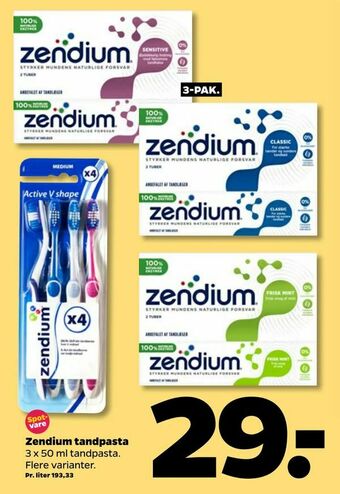 Netto Zendium tandpasta tilbud
