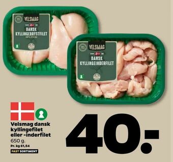Netto Velsmag dansk kyllingefilet eller -inderfilet tilbud