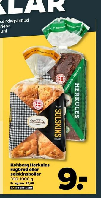 Netto Kohberg Herkules rugbrød eller solskinsboller tilbud