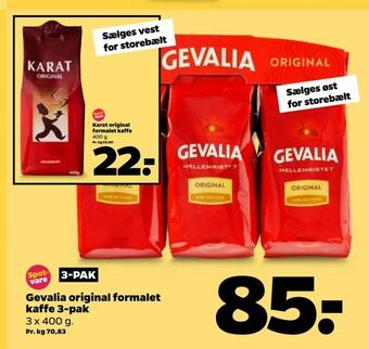 Netto Gevalia original formalet kaffe 3-pak tilbud