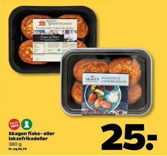 Netto Skagen fiske- eller laksefrikadeller tilbud