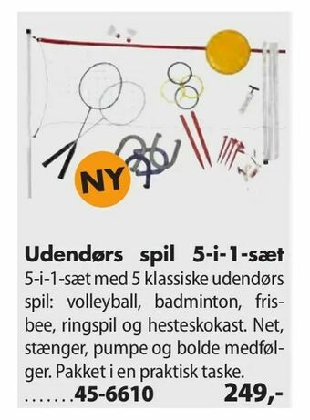 Biltema Udendørs spil 5-i-1-sæt tilbud