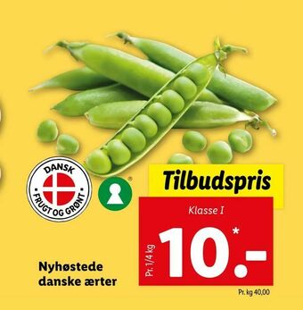 Nyhøstede danske ærter