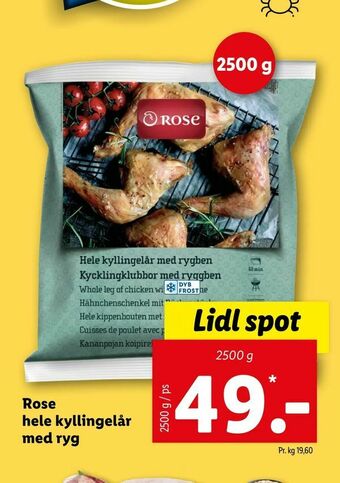 Let-Køb Rose hele kyllingelår med ryg tilbud