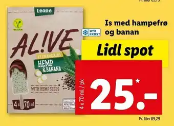 Let-Køb Is med hampefrø og banan tilbud