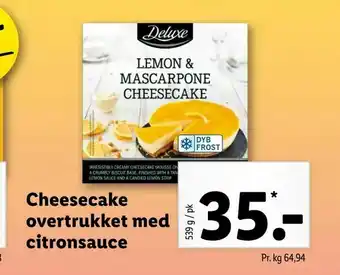 Cheesecake overtrukket med citronsauce