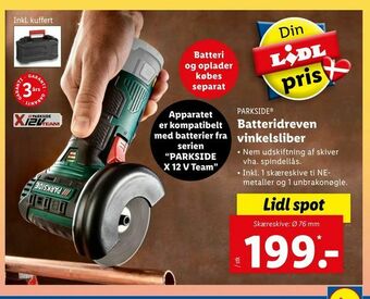 Batteridreven vinkelsliber